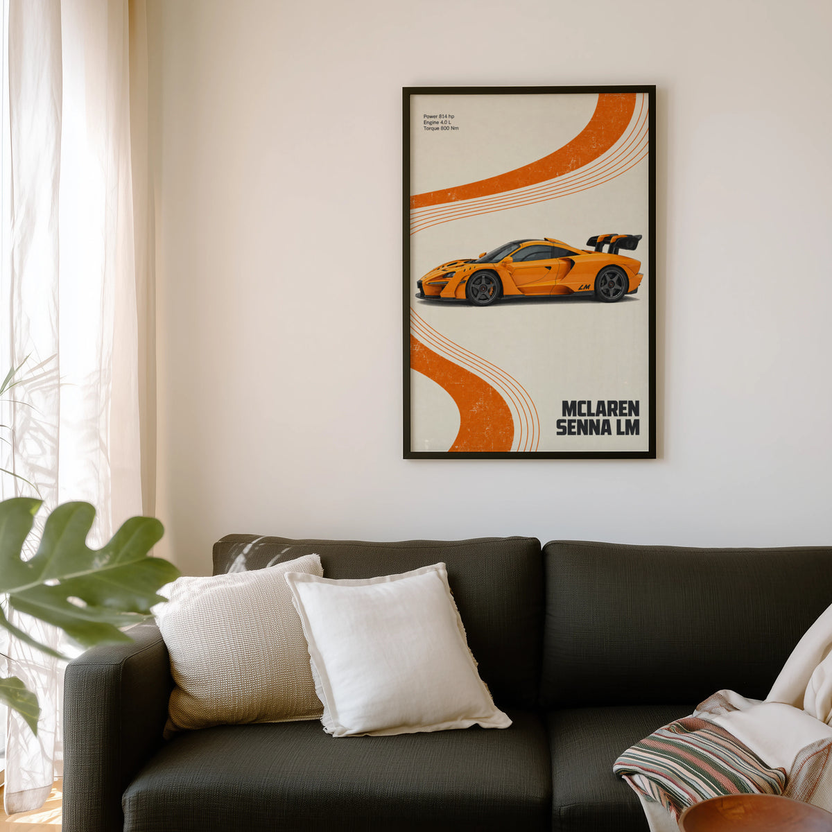 Vintage McLaren Senna LM Print, Supercar Wall Art