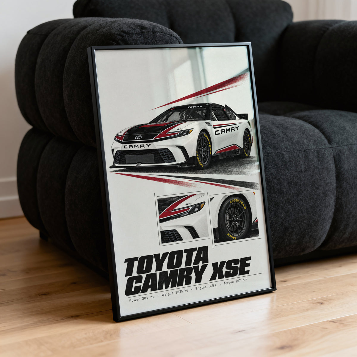 Vintage Toyota Camry Racing Car Print Wall Art