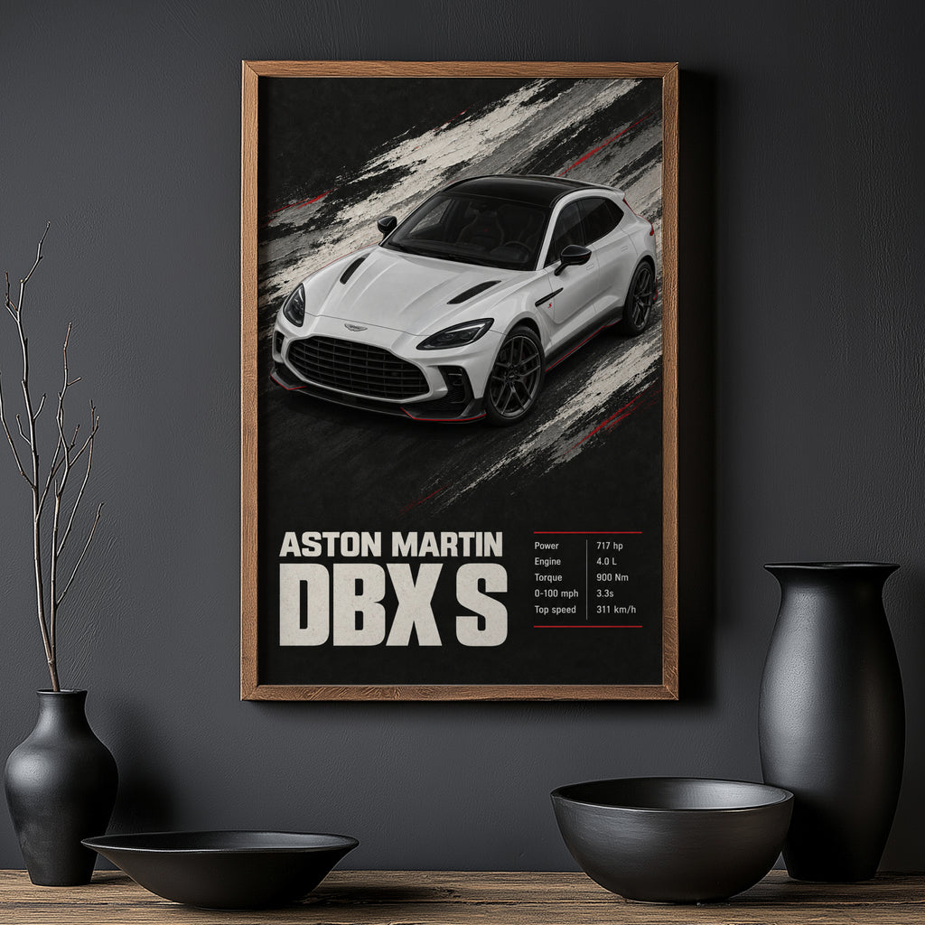 Vintage Aston Martin DBX S Print, Car Poster, Wall Art