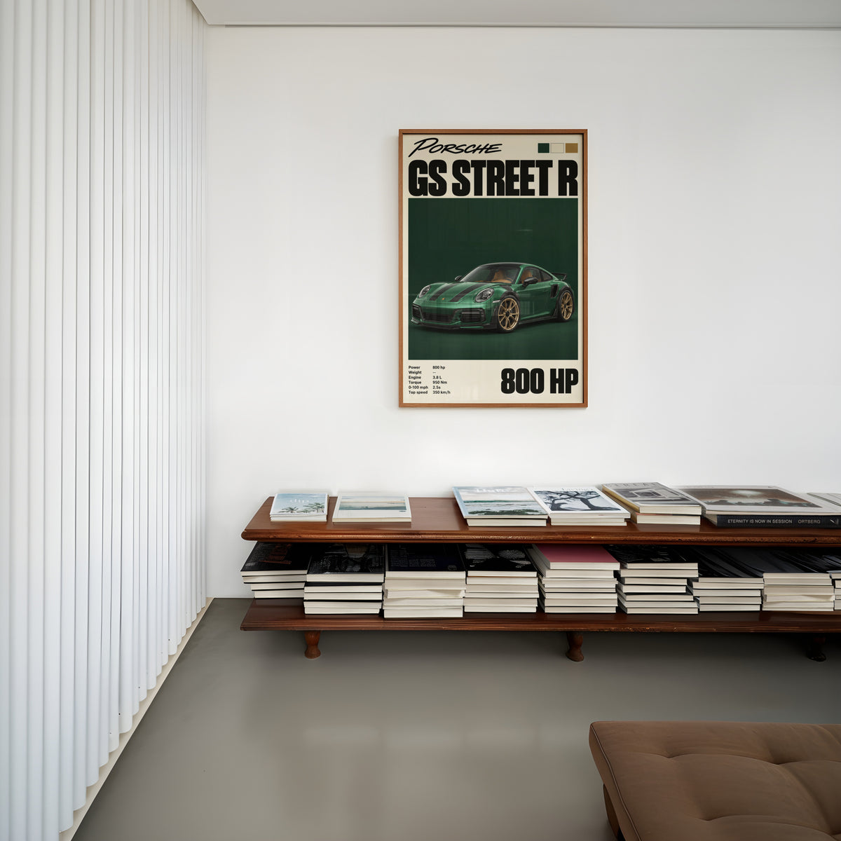 Vintage Porsche GS Street R Print, Car Wall Art
