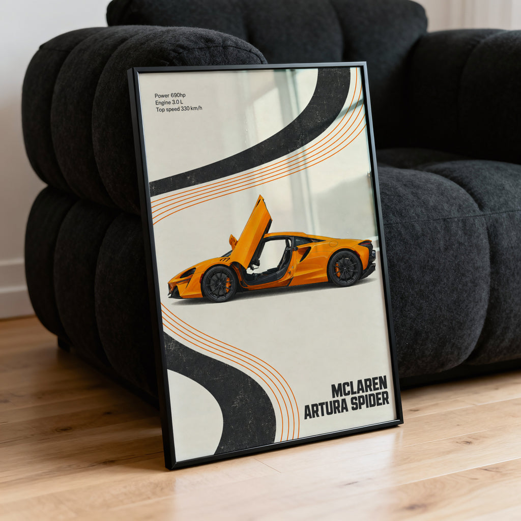 Vintage McLaren Print, Supercar Wall Art