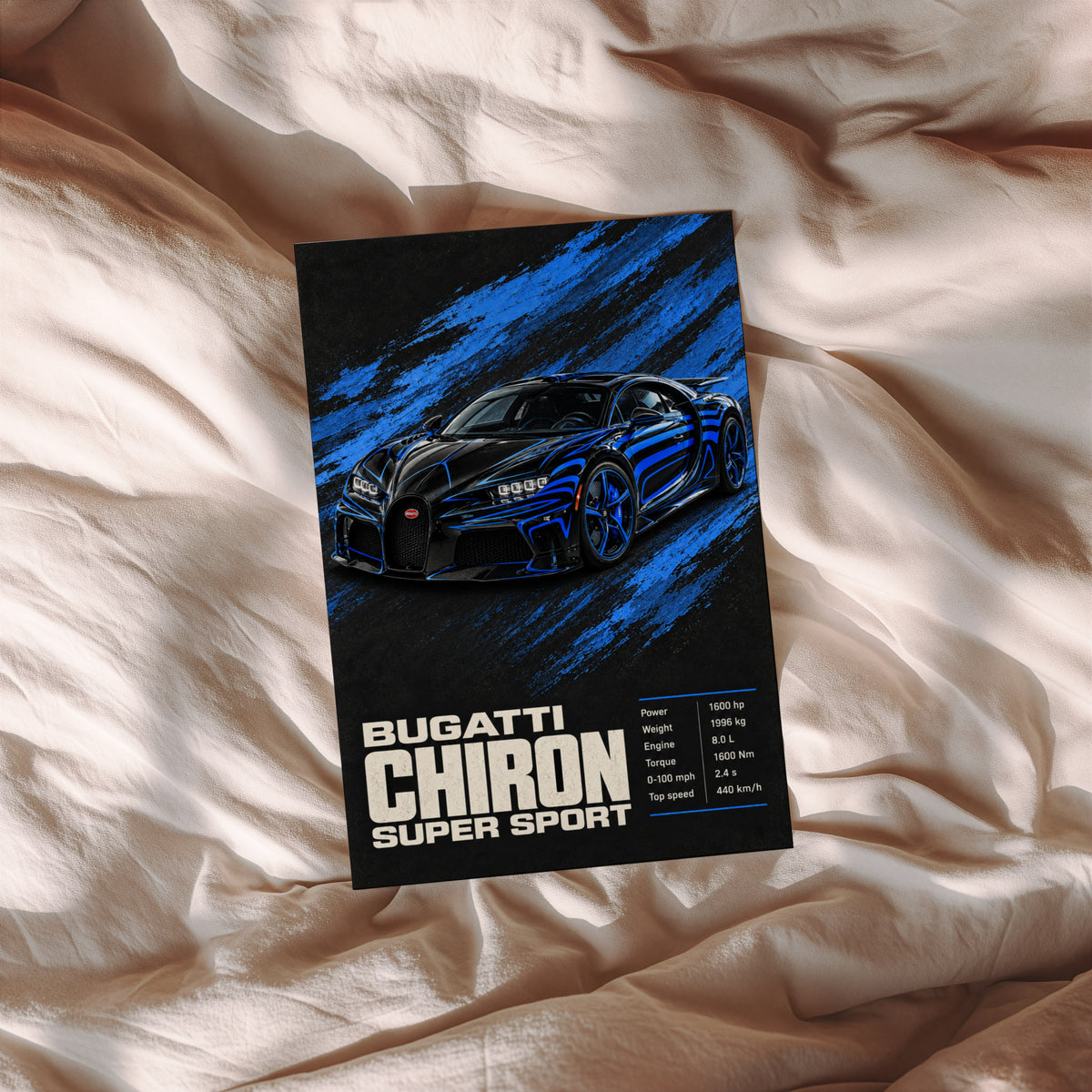 Vintage Bugatti Chiron Super Sport Print, Car Poster