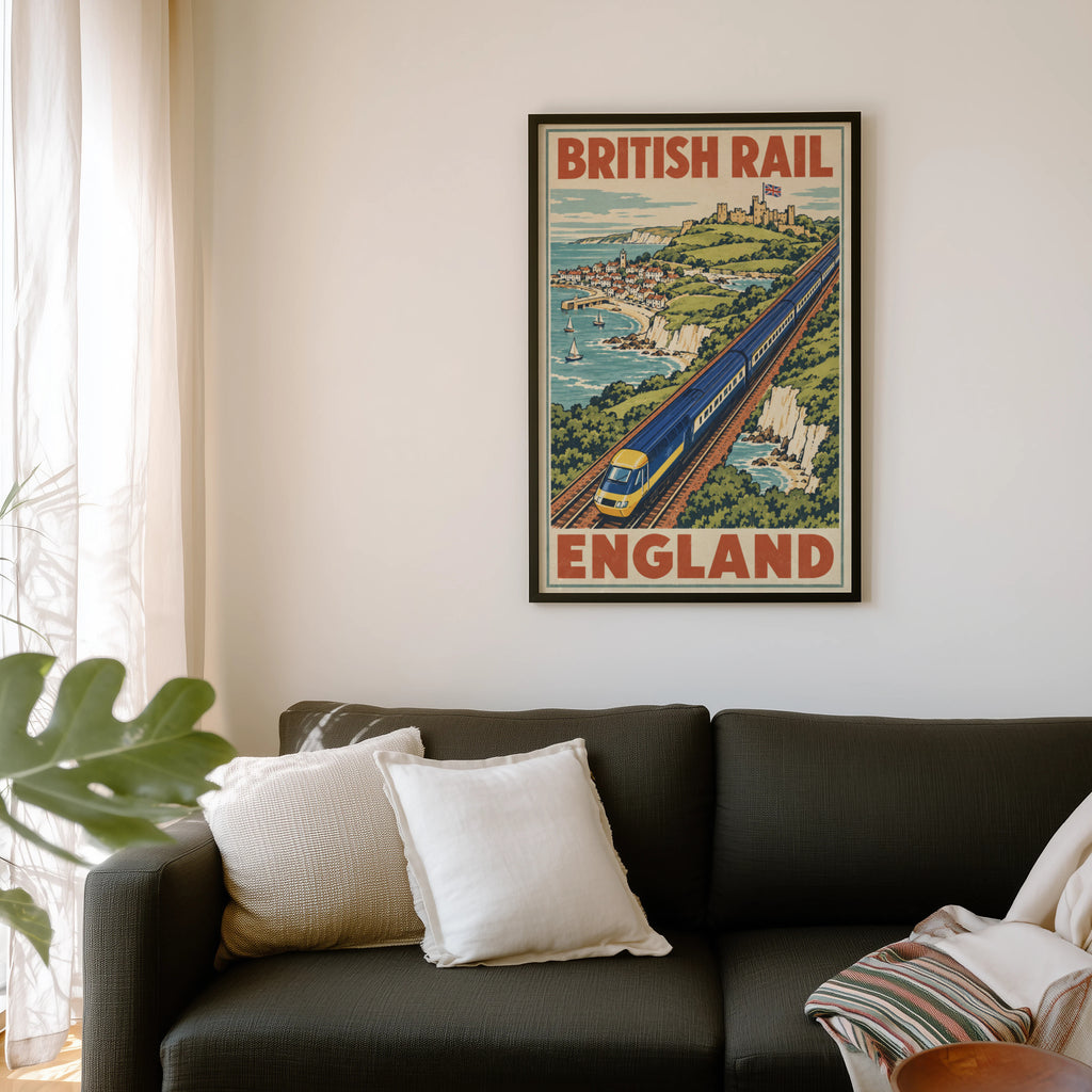 Vintage British Rail Poster, England Coast Wall Art Print