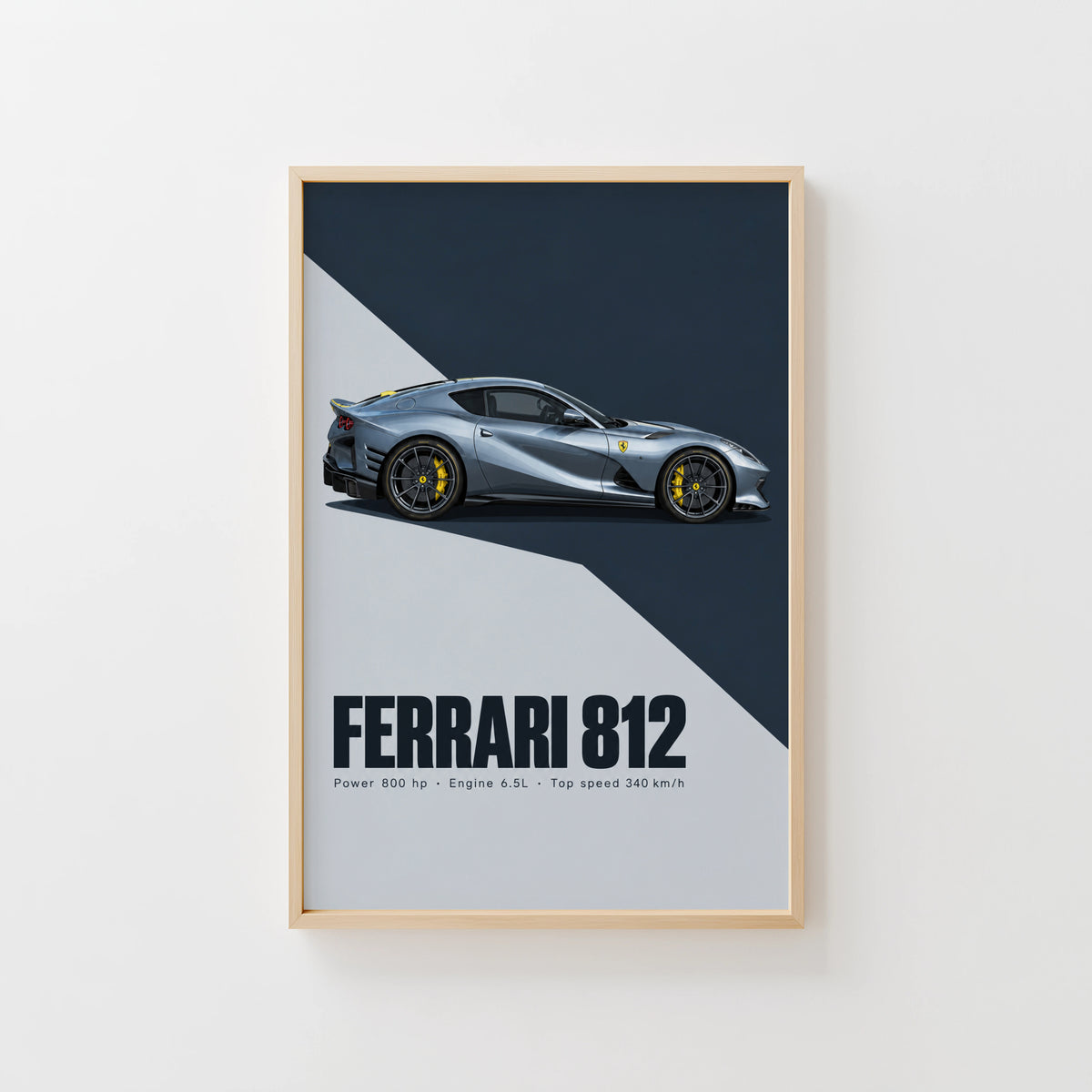 Vintage Ferrari 812 Print, Supercar Wall Art