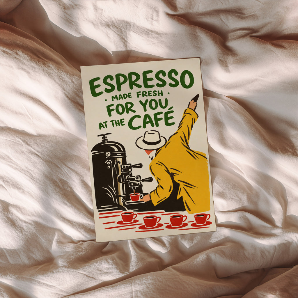 Vintage Espresso Print and Poster, Coffee Wall Art