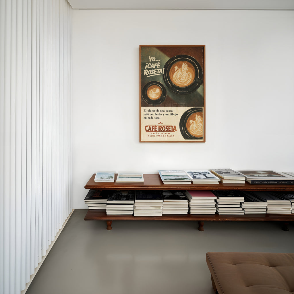 Vintage Coffee Print Poster, Latte Art Kitchen Wall Art