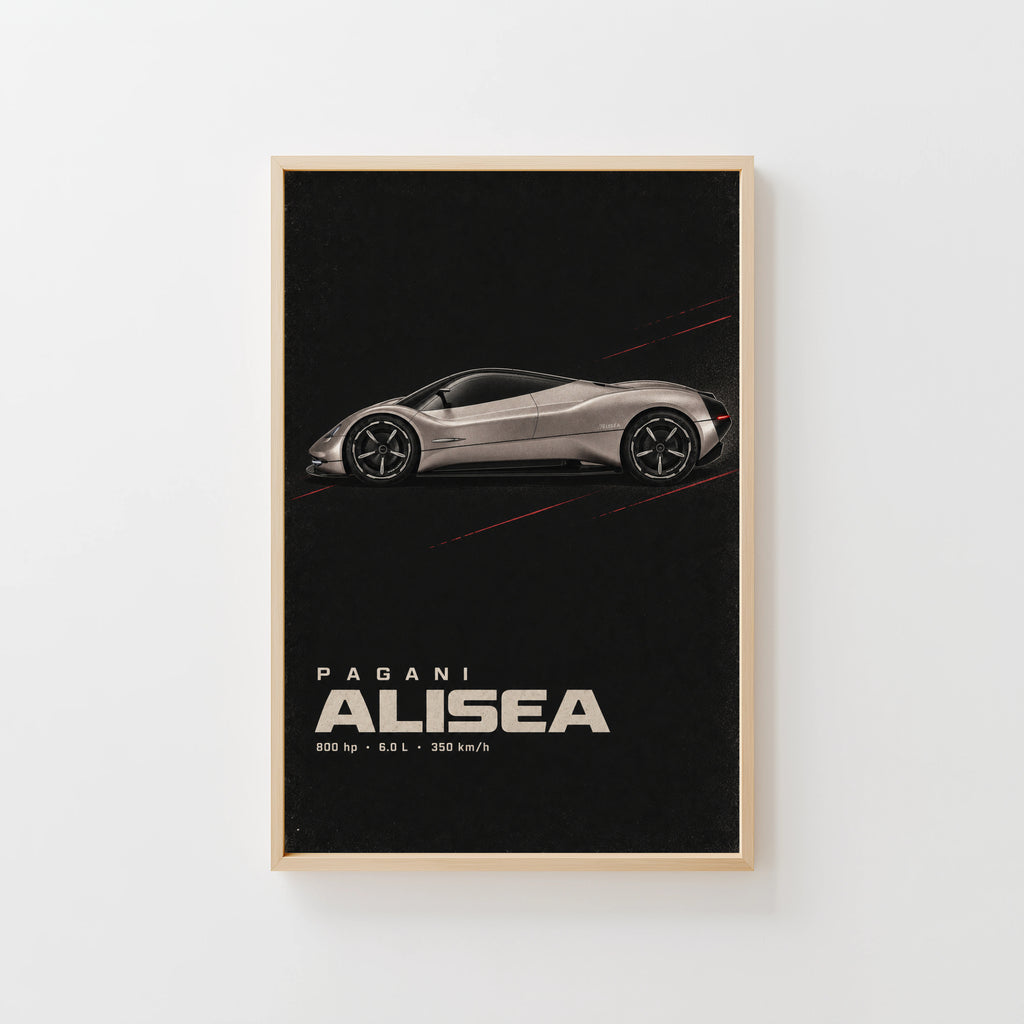Vintage Pagani Alisea Print, Car Poster, Wall Art