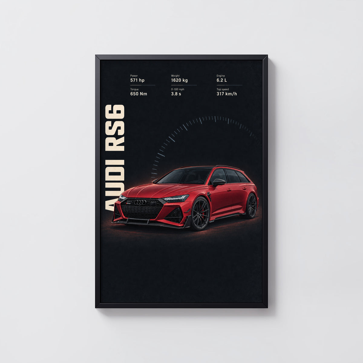 Vintage Audi RS6 Print, Car Wall Art