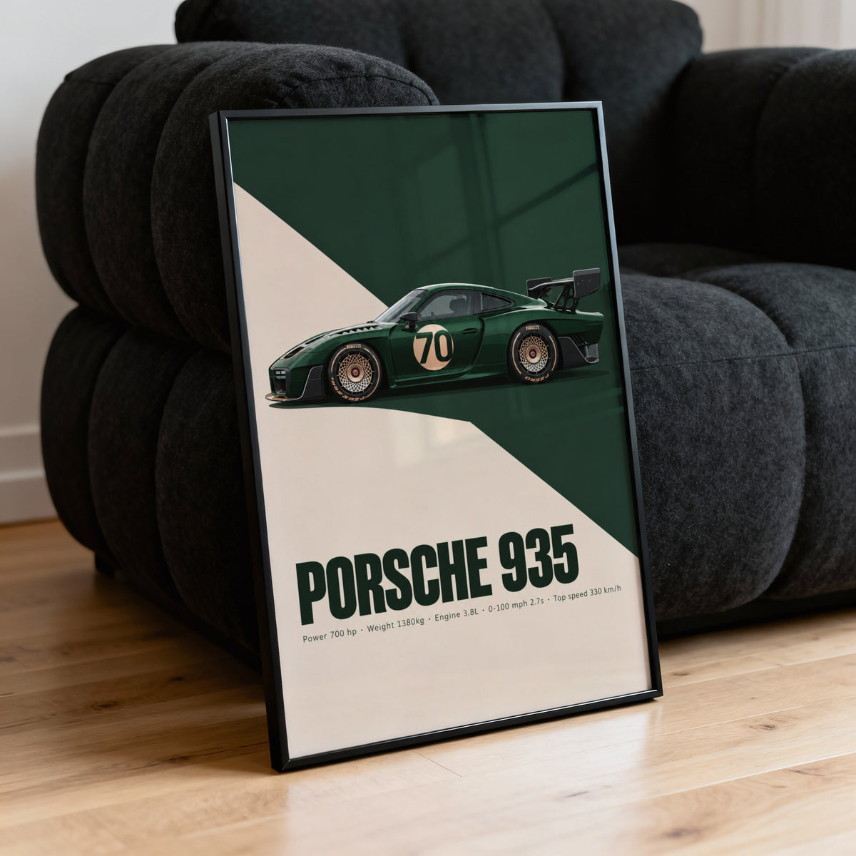 Vintage Porsche 935 Print, Racing Car Wall Art
