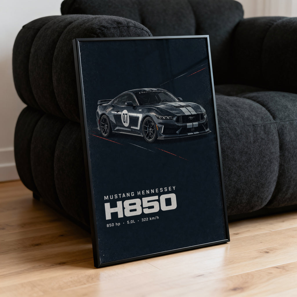 Vintage Mustang Hennessey H850 Car Print