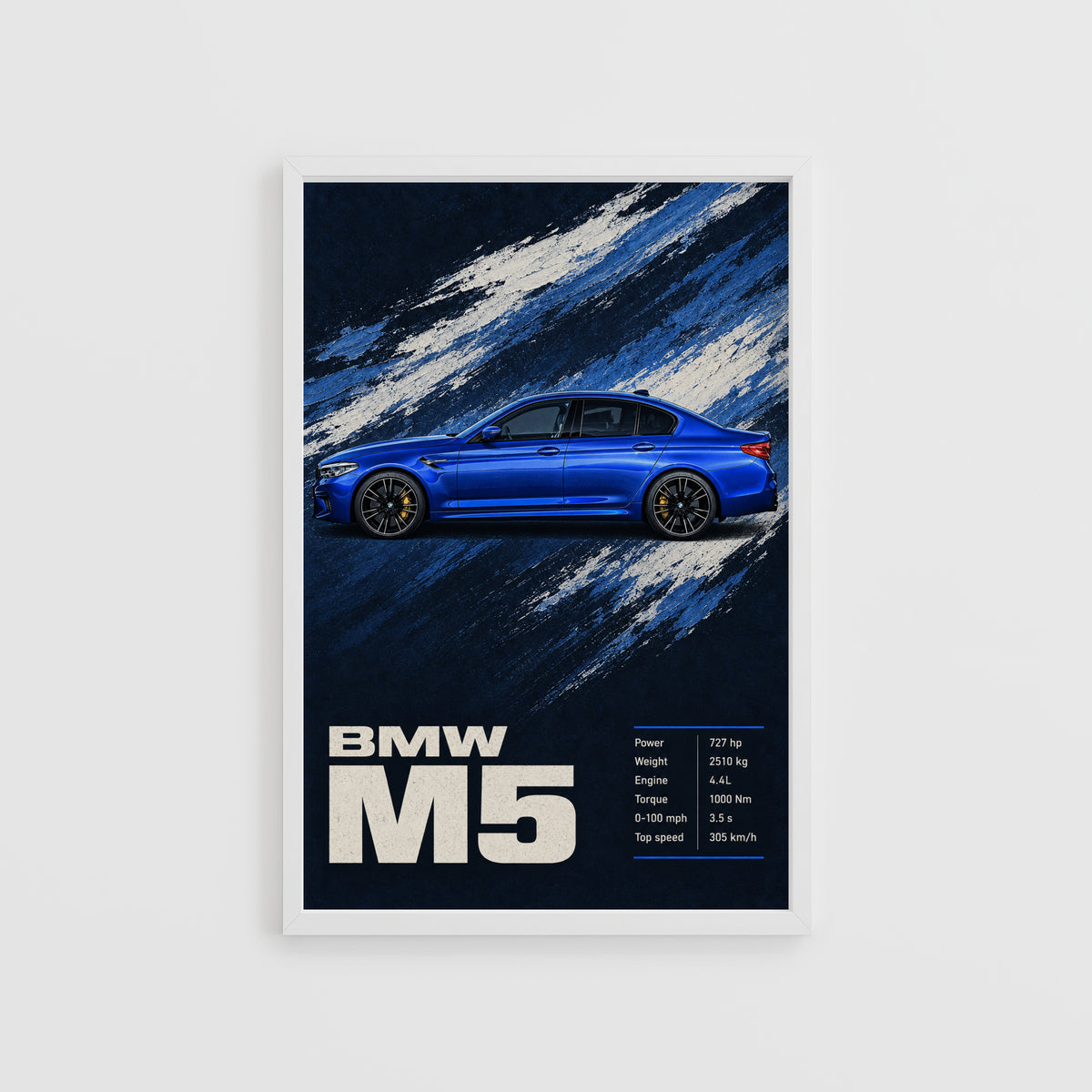 Vintage BMW M5 Print, Car Wall Art for Men