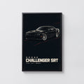 Vintage Dodge Challenger SRT Print, Muscle Car Art
