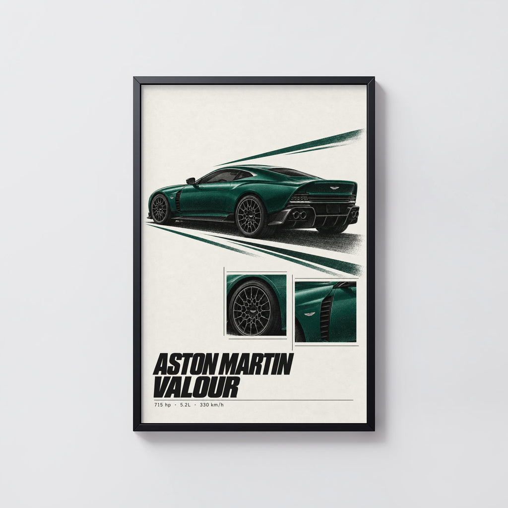 Vintage Aston Martin Valour Print, Car Wall Art