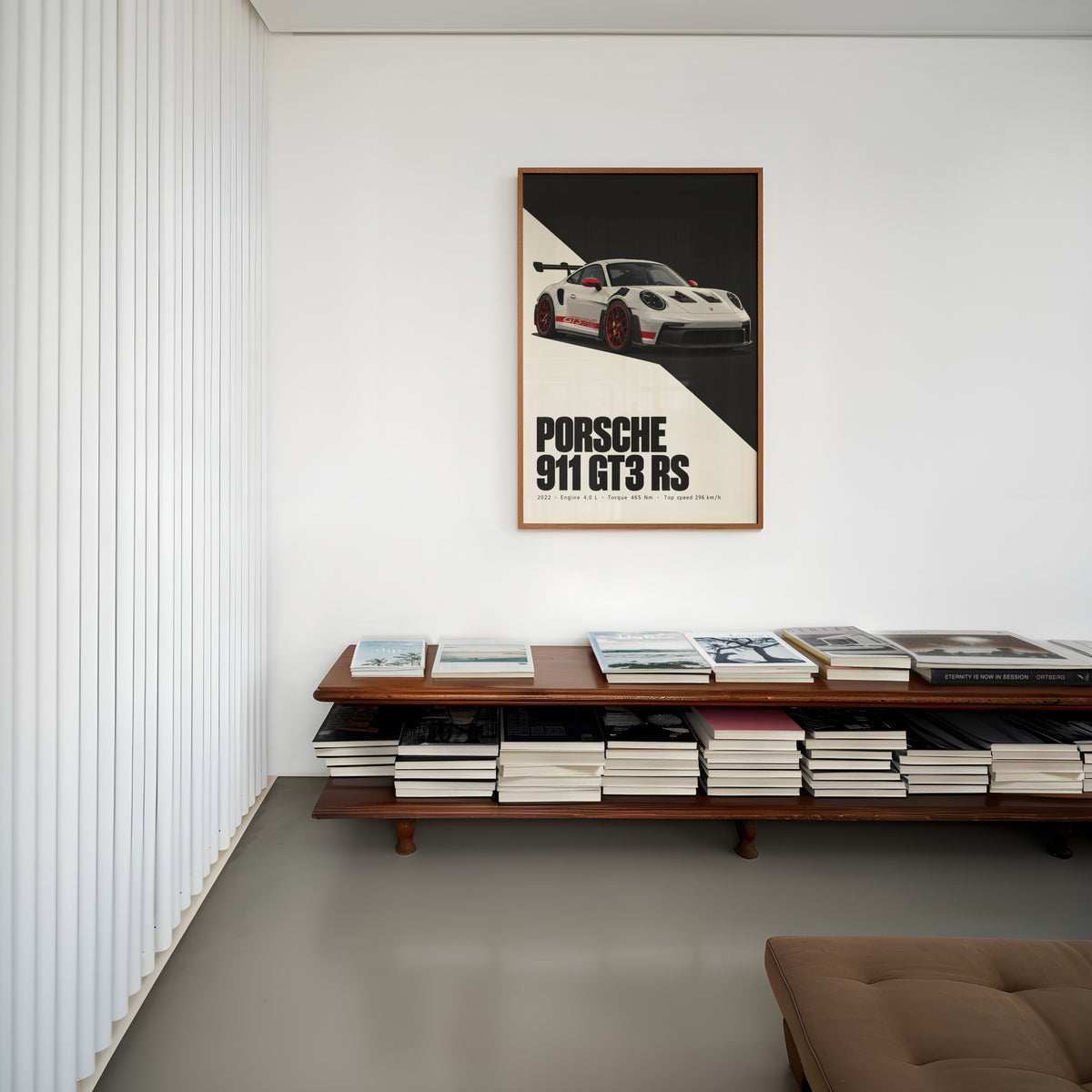 Vintage Porsche 911 GT3 RS Print, Car Wall Art