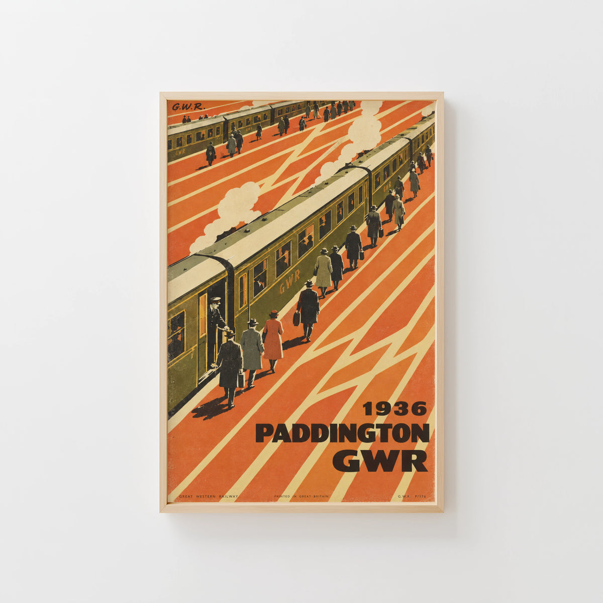 Vintage Paddington Station GWR Print Poster, Railway Art