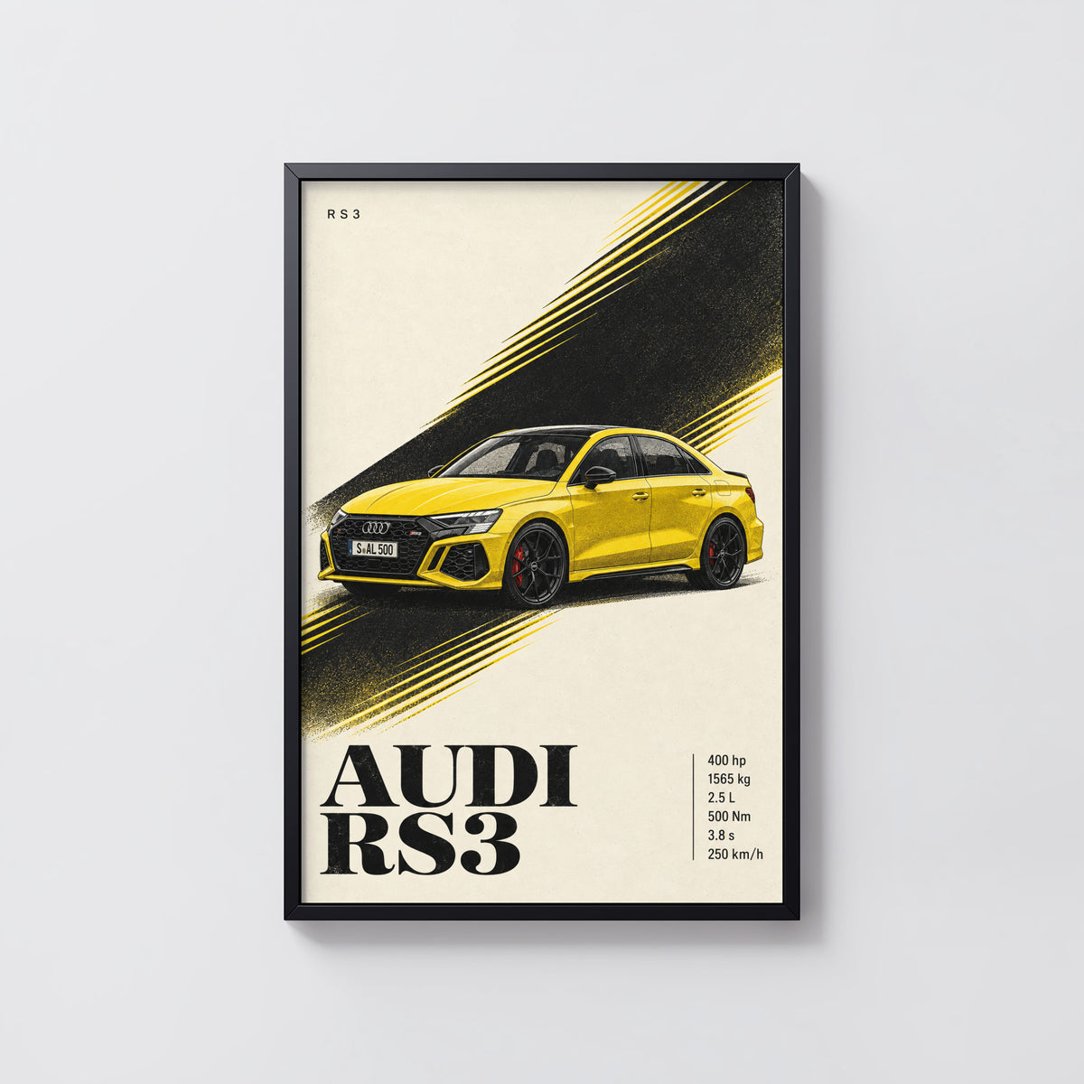 Vintage Audi RS3 Car Print, Wall Art