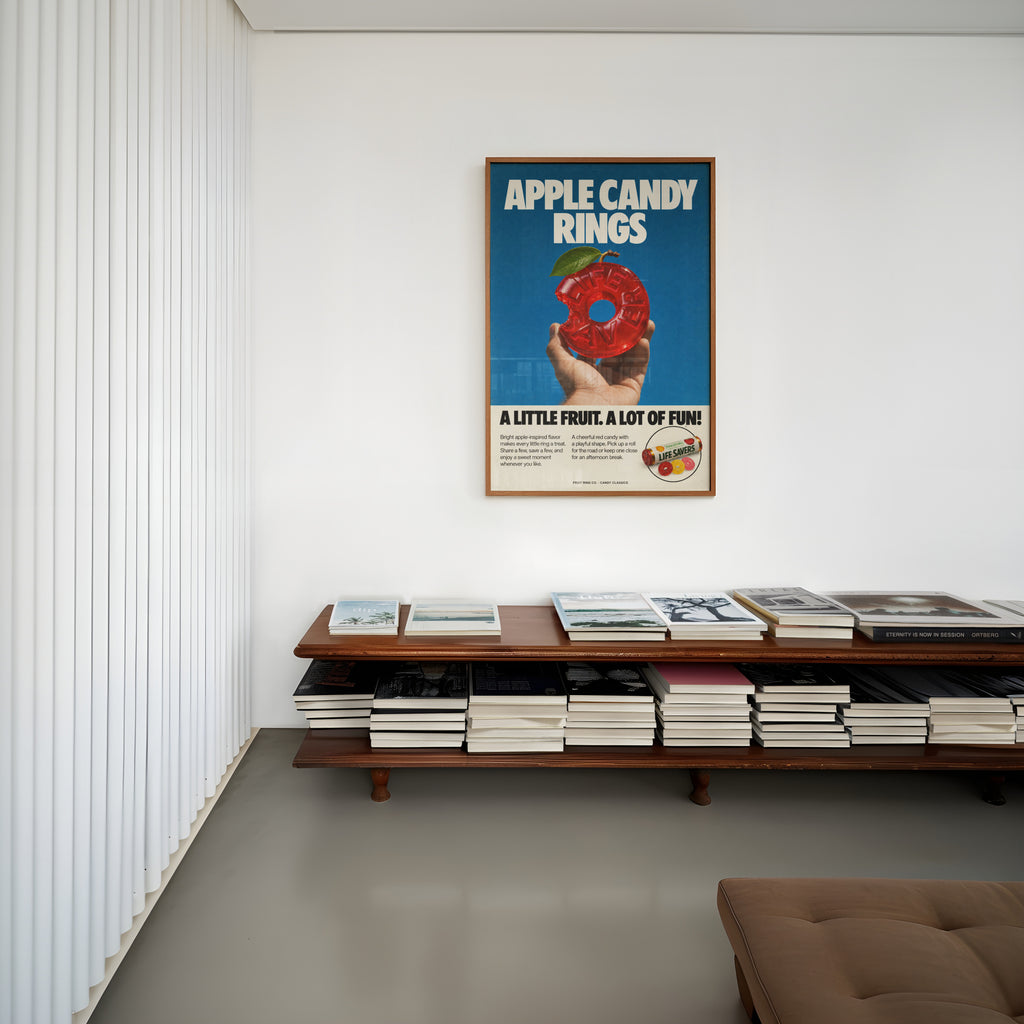 Vintage Apple Candy Poster, Retro Kitchen Wall Art Print