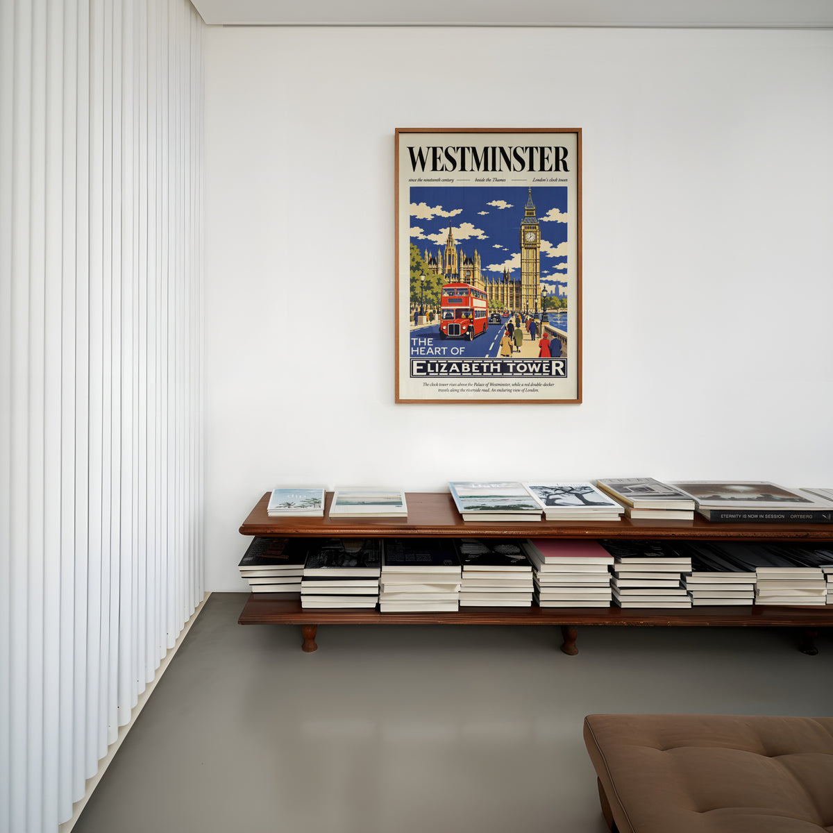 Vintage Westminster London Poster, Big Ben Wall Art