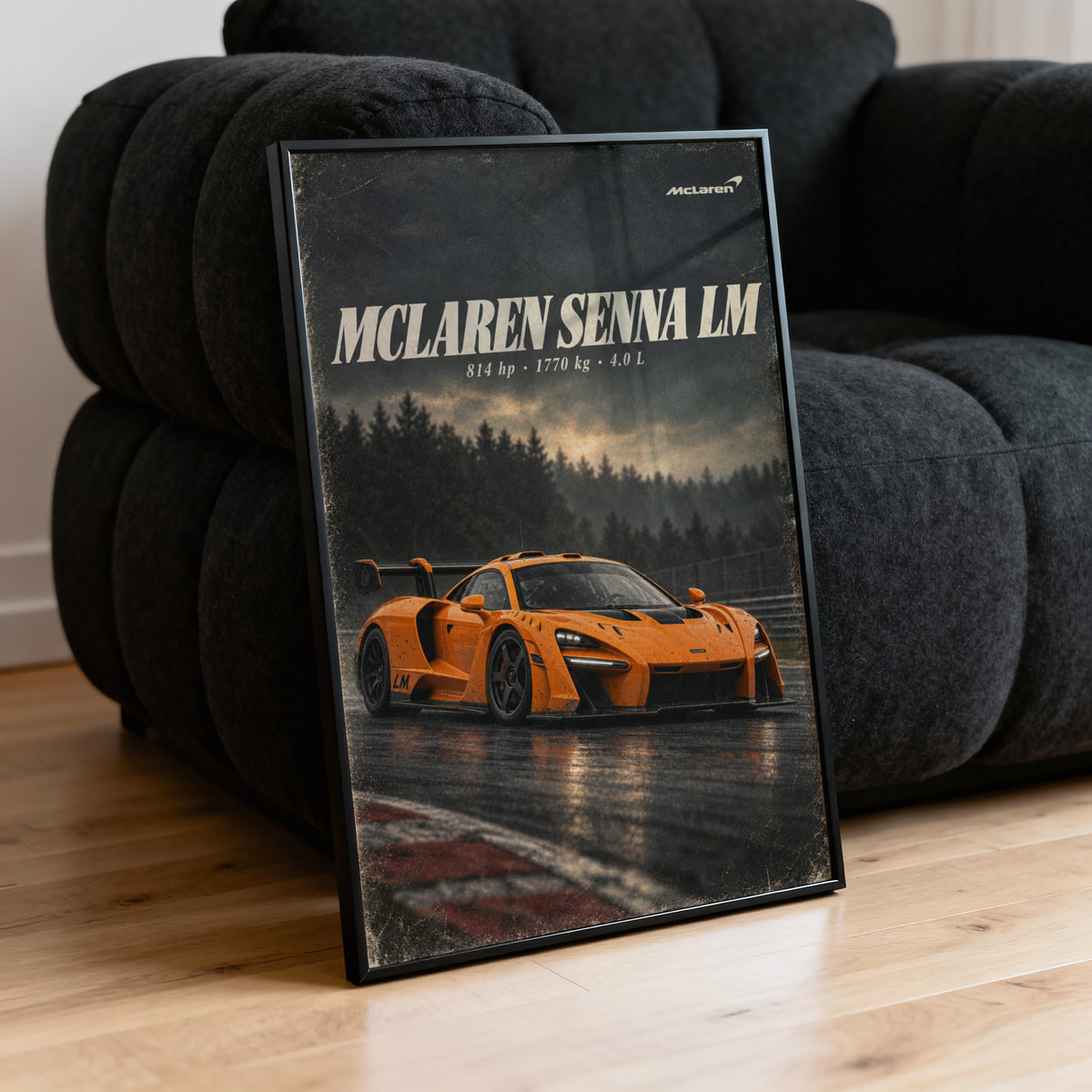 Vintage McLaren Senna LM Print, Supercar Art