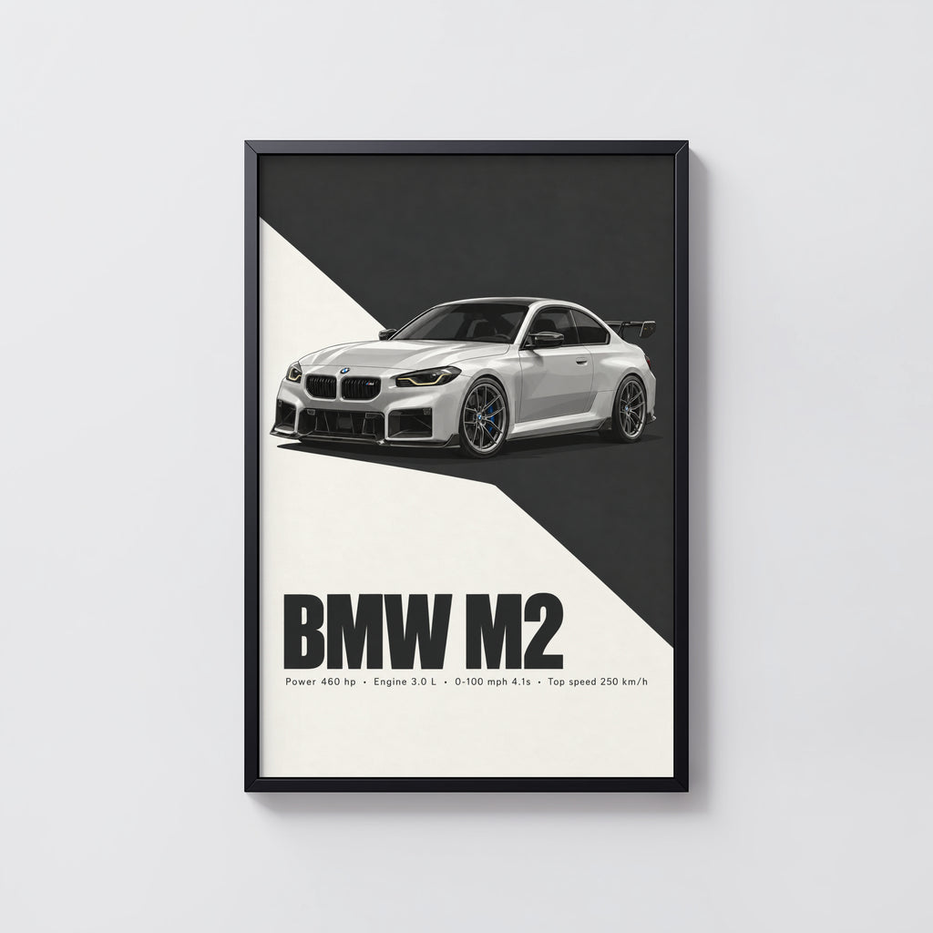 Vintage BMW M2 Print, Car Wall Art Gift