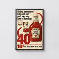 Vintage Ketchup Bottle Poster, Retro Kitchen Wall Art, Print