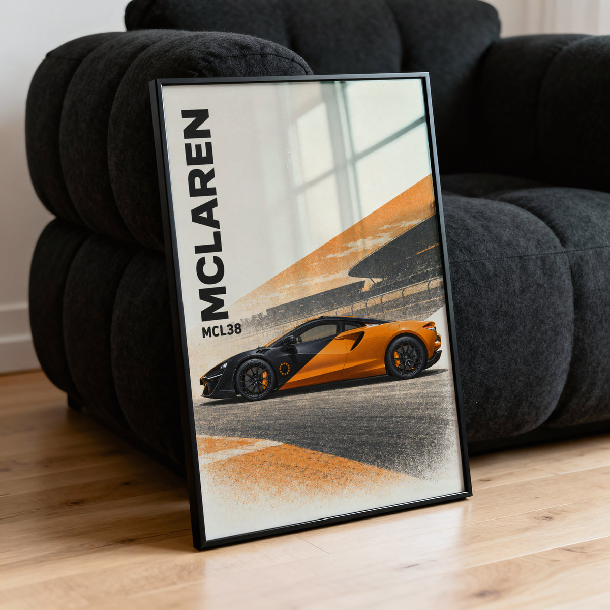 Vintage McLaren MCL38 Print, Racing Car Wall Art
