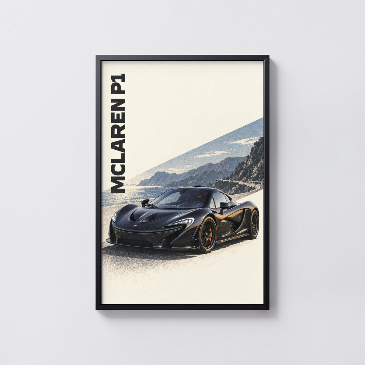 Vintage McLaren P1 Print, Supercar Wall Art