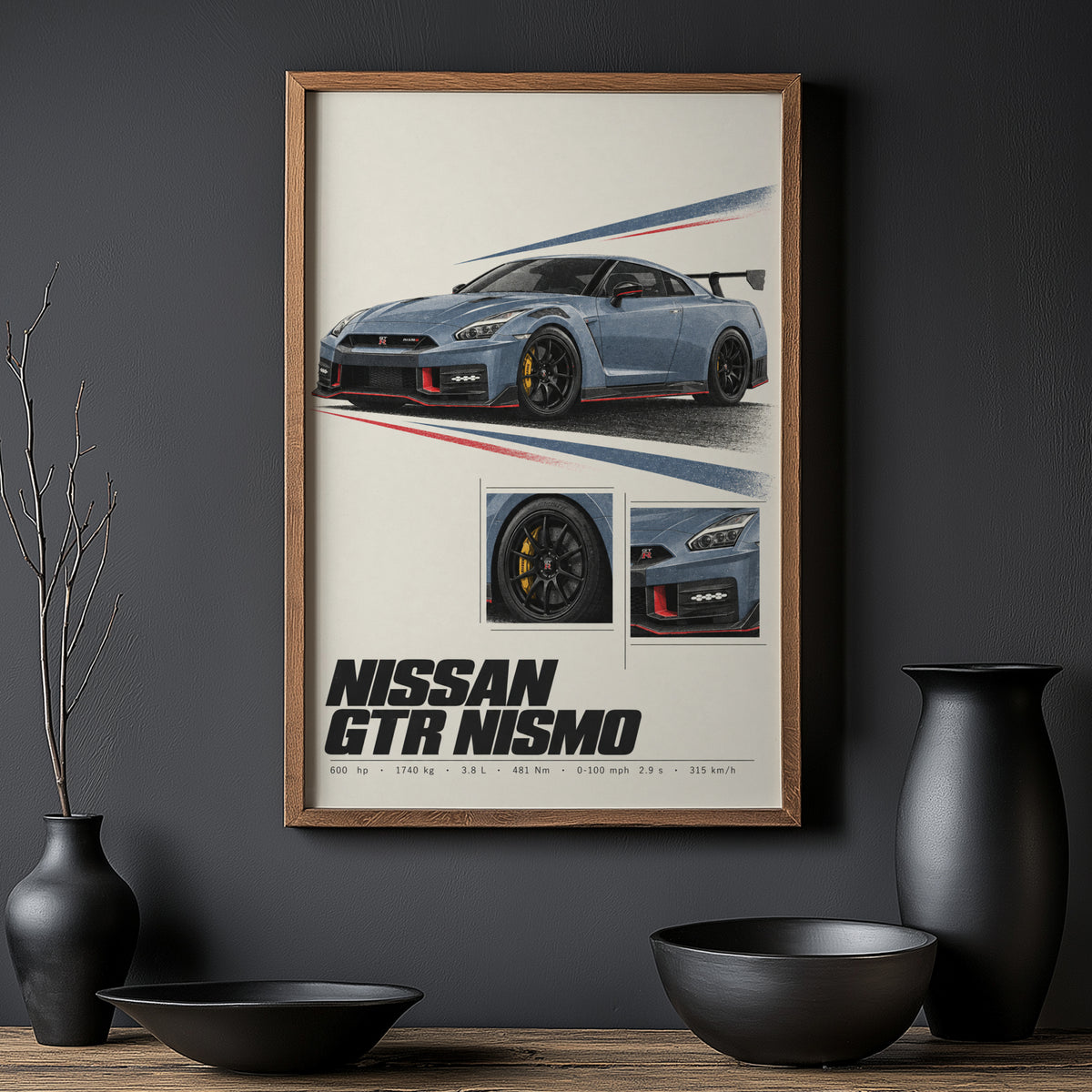 Vintage Nissan GTR NISMO Print, JDM Car Wall Art