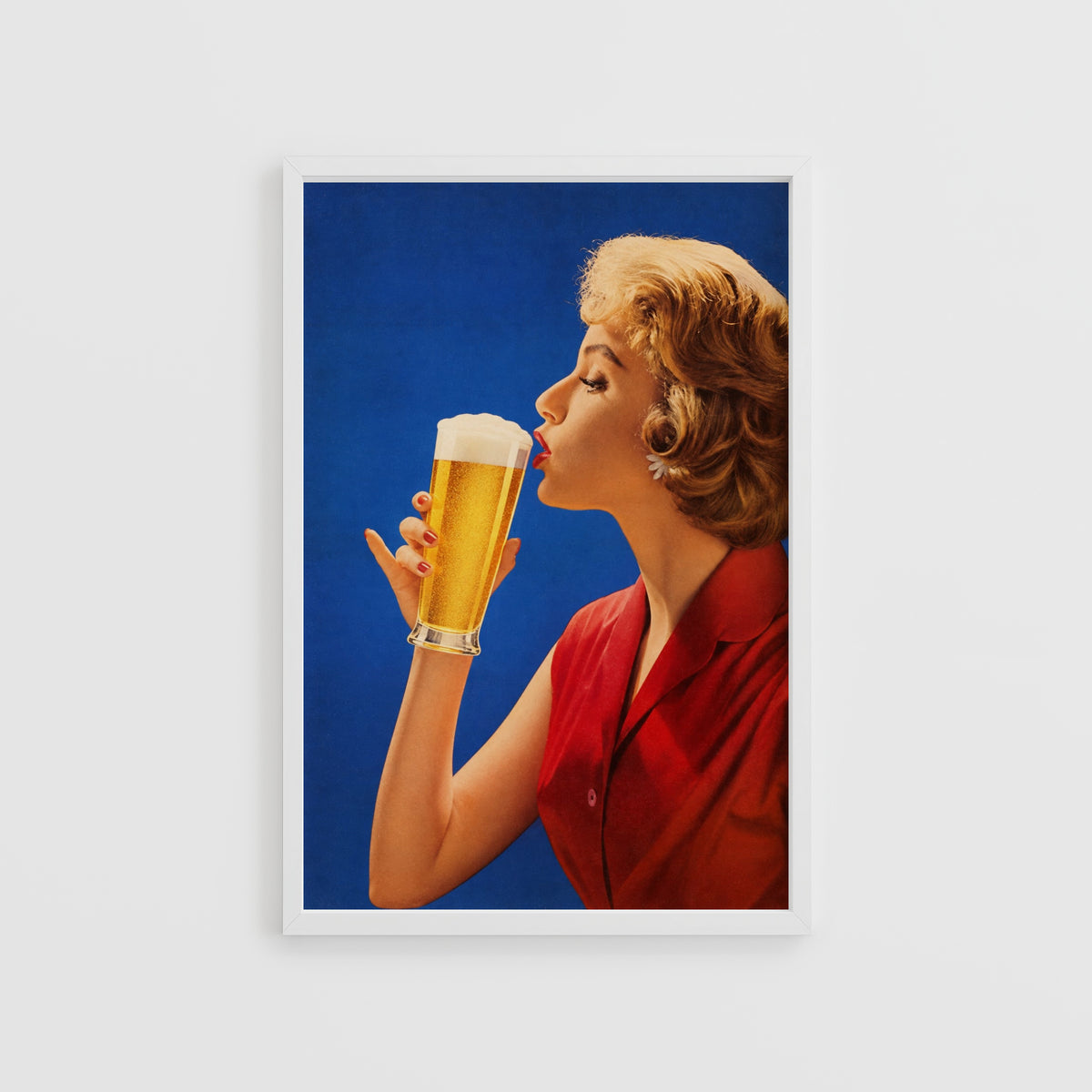 Vintage Beer Print, Retro Poster, Bar Wall Art