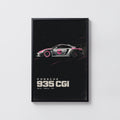 Vintage Porsche 935 Print, Pink Race Car Wall Art