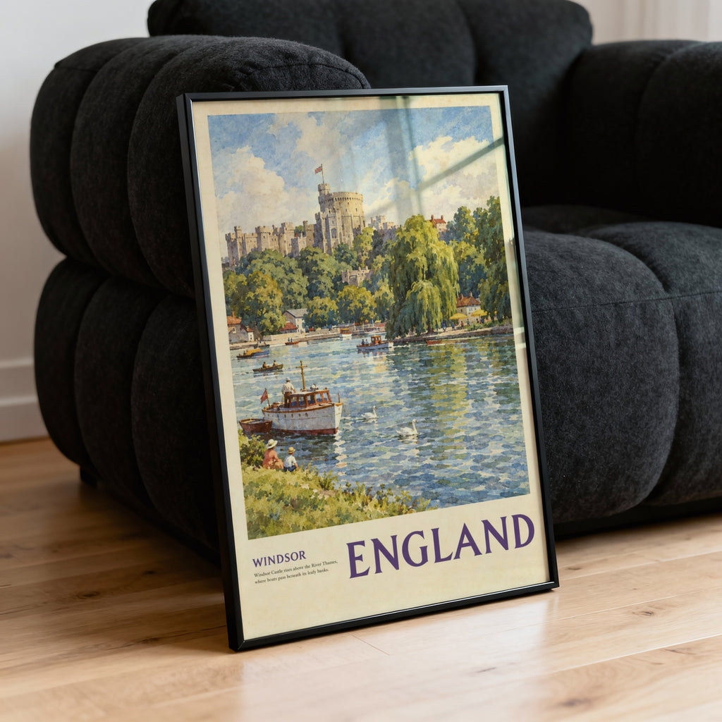 Vintage Windsor Castle Poster, England Wall Art