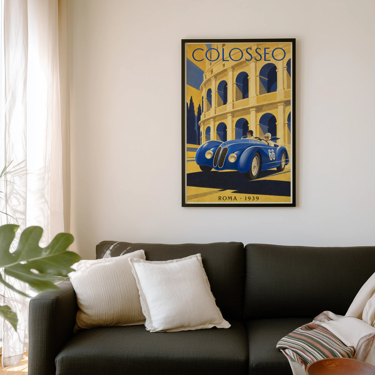 Vintage Colosseum Rome Poster, Art Deco Wall Art Print
