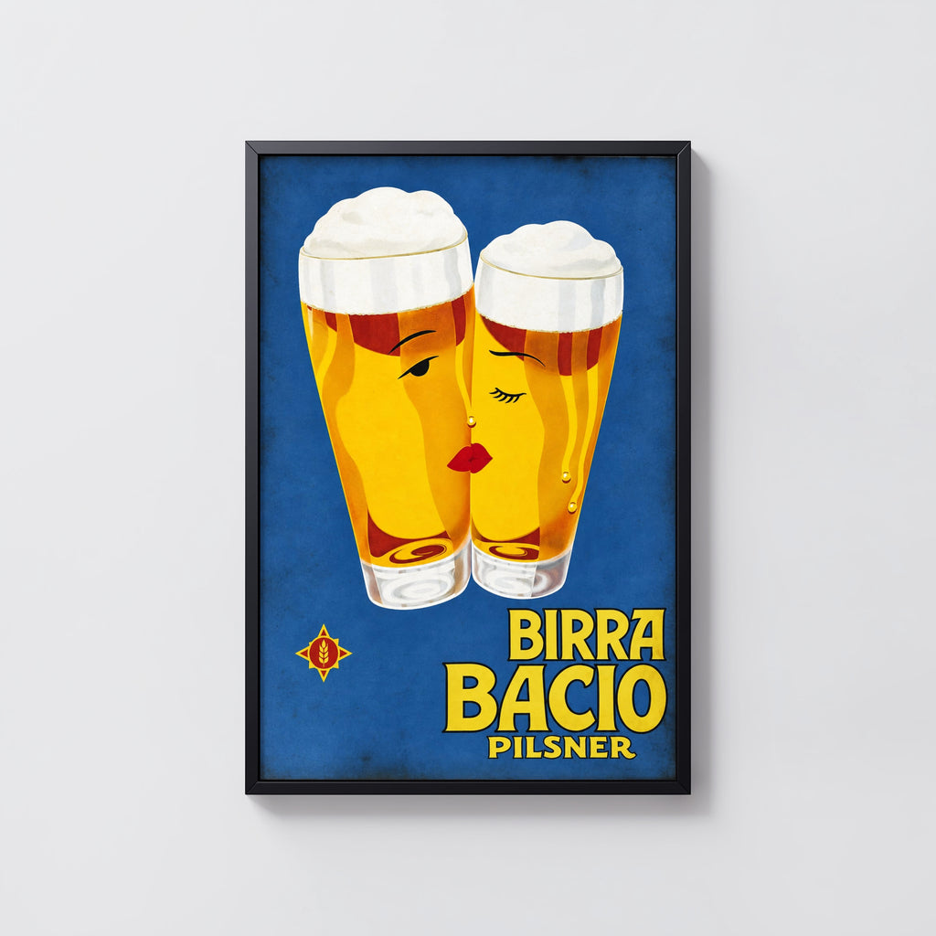 Vintage Birra Bacio Pilsner Beer Print Poster