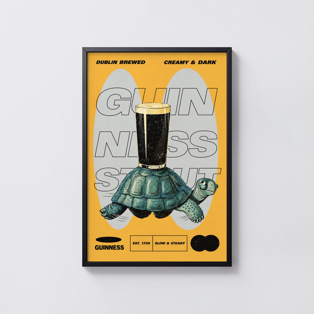 Vintage Guinness Beer Print, Turtle Pub Poster