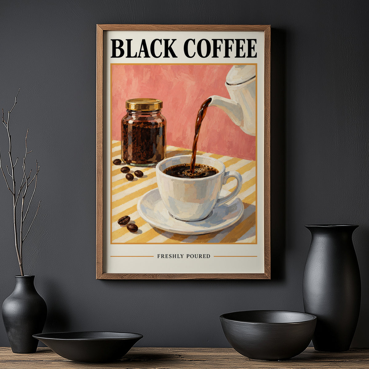 Vintage Coffee Print, Kitchen Poster, Cafe Wall Art
