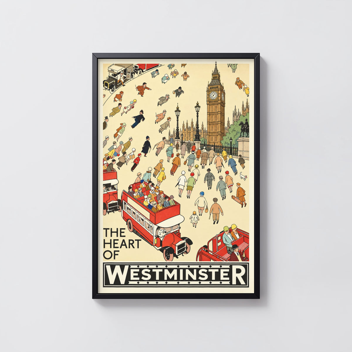 Vintage Westminster Poster, Big Ben London Wall Art Print