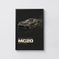 Vintage Maserati MC20 Print, Supercar Wall Art