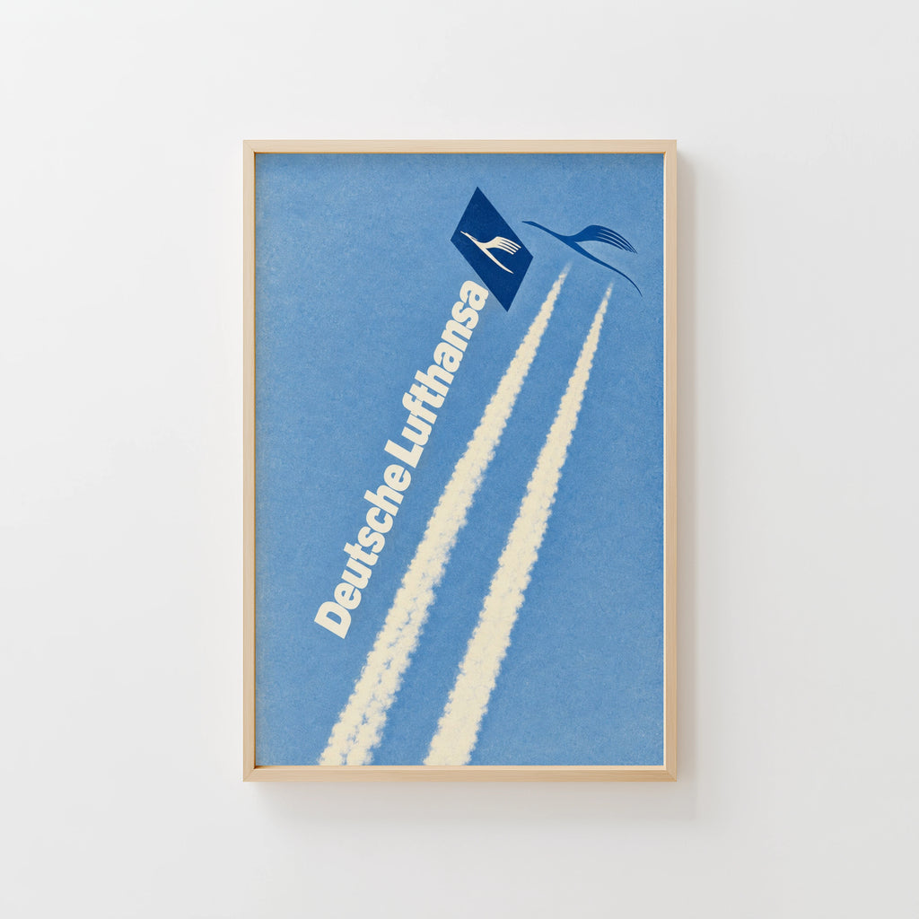 Vintage Lufthansa Poster, Aviation Wall Art, Airline Print