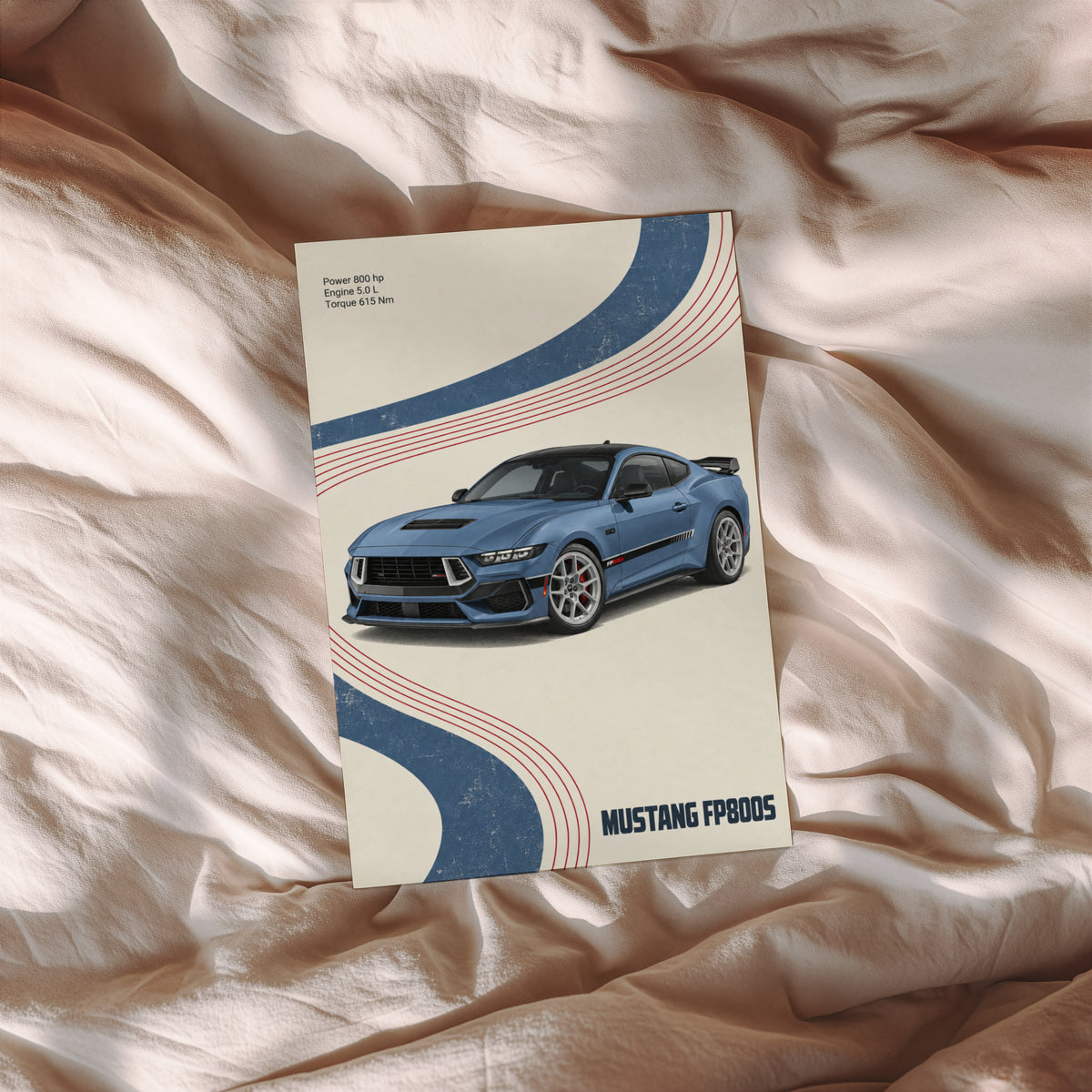 Vintage Mustang FP800S Print, Car Wall Art