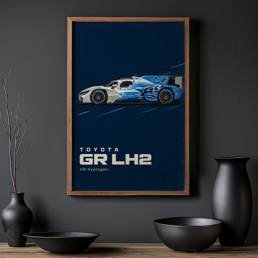 Vintage Toyota GR LH2 Print, Race Car Wall Art