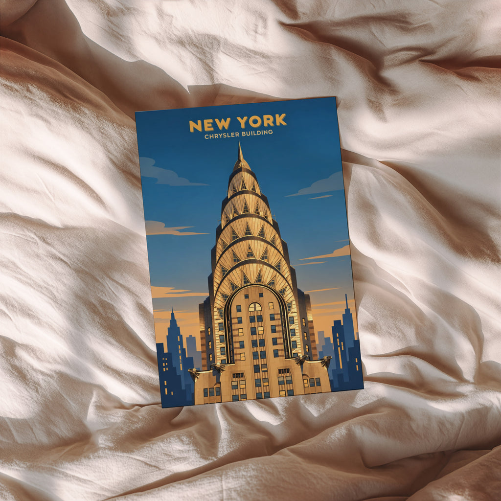 Vintage Chrysler Building Poster, New York Wall Art Print