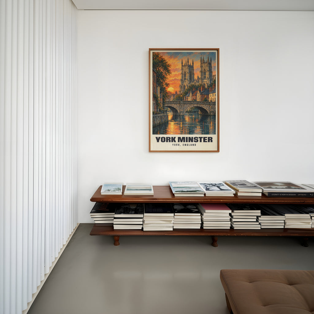 Vintage York Minster Poster, England Wall Art, Travel Print