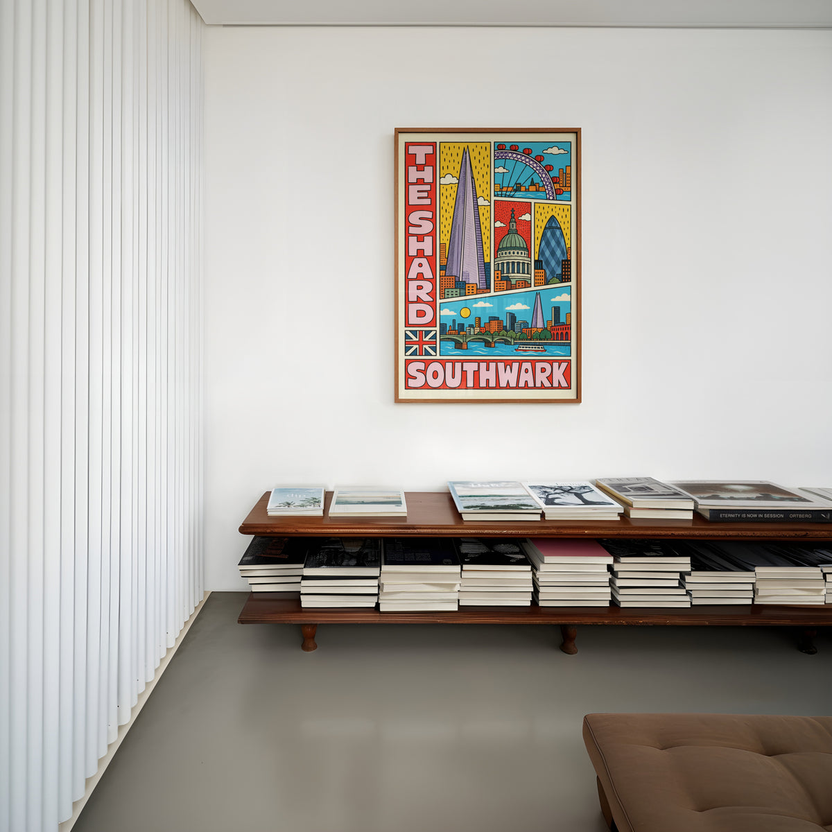 Vintage London Poster, Shard Southwark Print, Wall Art