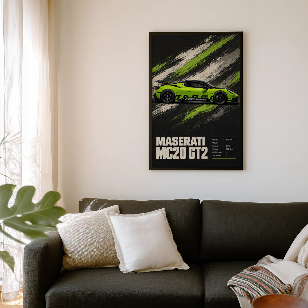 Vintage Maserati MC20 GT2 Print, Car Wall Art