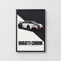 Vintage Bugatti Chiron Print, Supercar Wall Art
