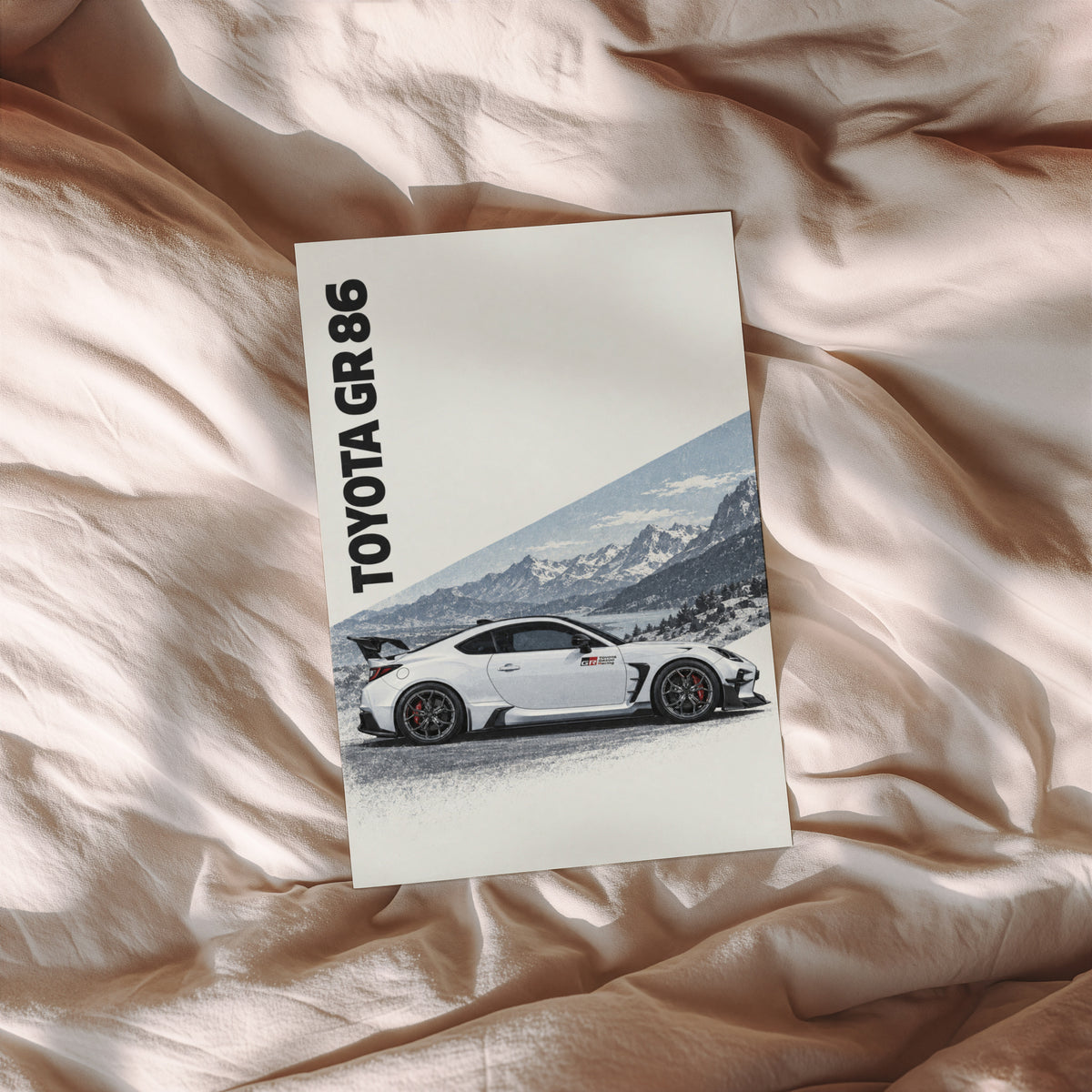 Vintage Toyota GR 86 Print, Car Poster, Mountain Art