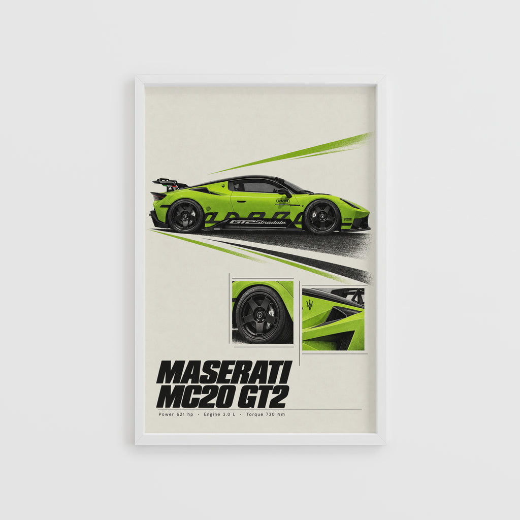 Vintage Maserati MC20 GT2 Print, Car Wall Art