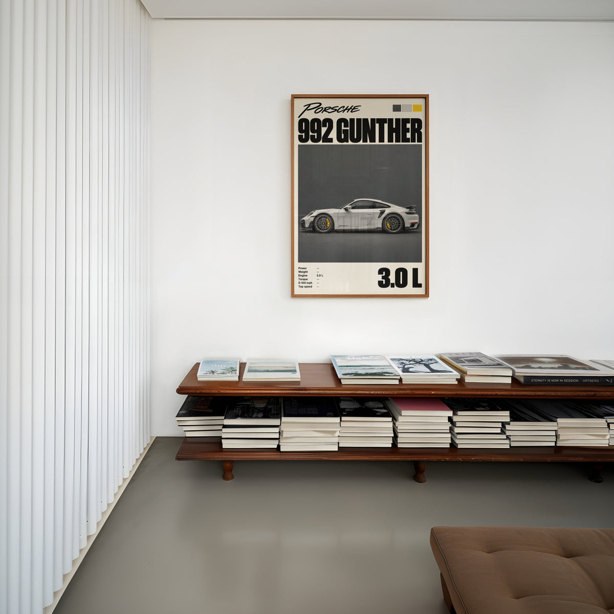 Vintage Porsche 992 Print, Car Wall Art