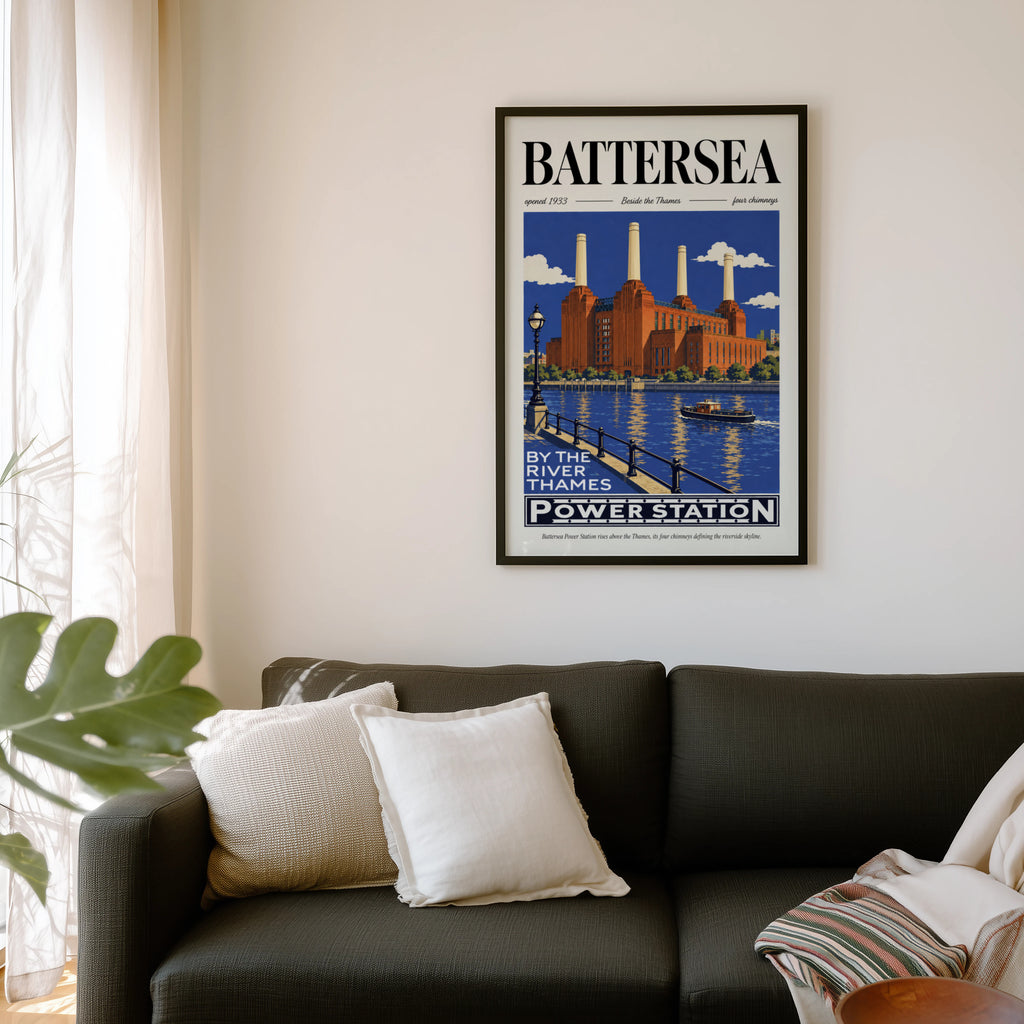 Vintage Battersea Power Station Poster, London Wall Art
