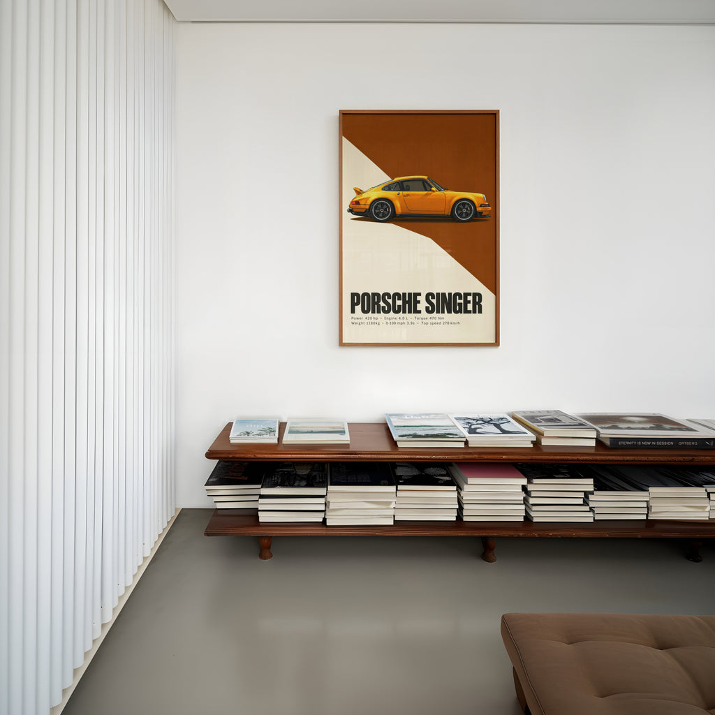 Vintage Porsche Singer Car Print, Wall Art